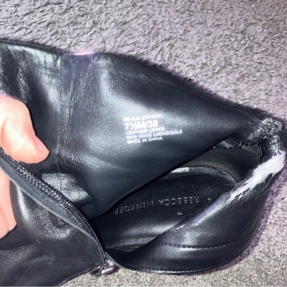 Rebecca Minkoff Crystal & Leather Ankle Boots - Picture 3 of 9